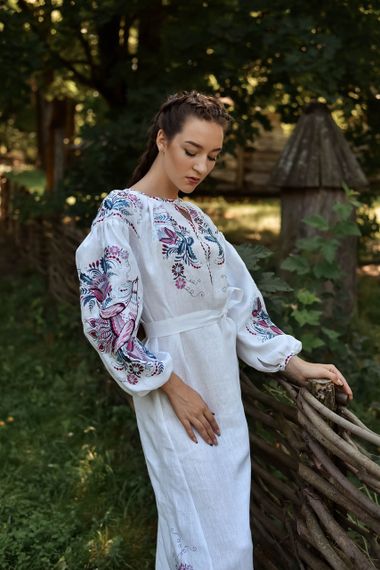 Плаття вишиванка доросле льон довге | Зображення 3