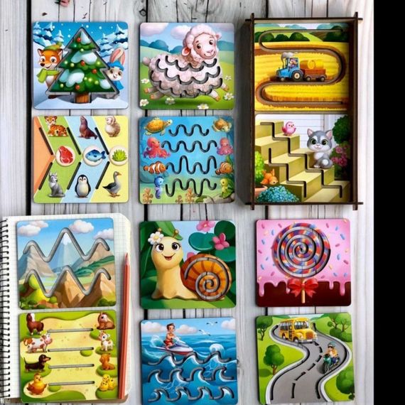 Деревянные трафареты для детей Ubumblebees (ПСФ094) PSF094 маленькие 12 шт | Зображення 3