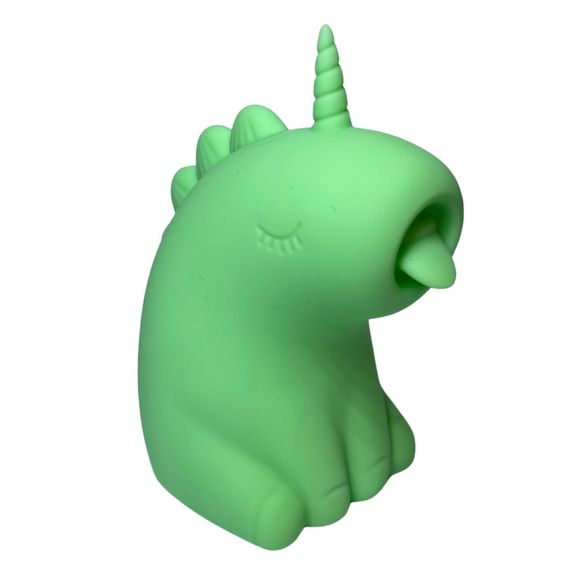 Стимулятор клитора с язычком UNIVIBE Единорог, 10 режимов, зелёный sexstyle