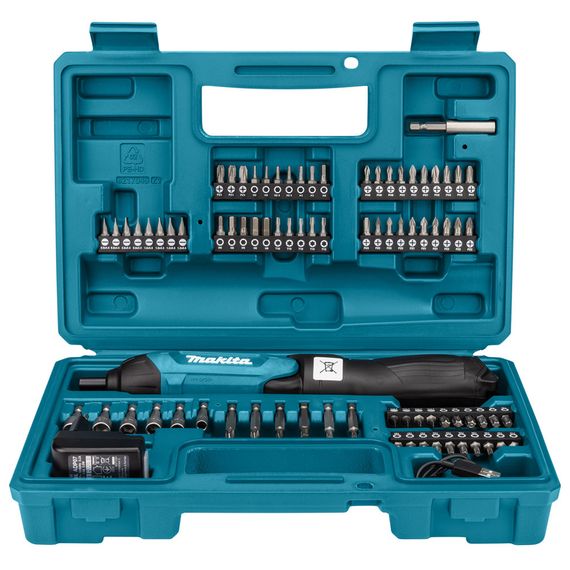 Аккумуляторный шуруповерт Makita DF001DW, з/у, набор принадлежностей | Зображення 1