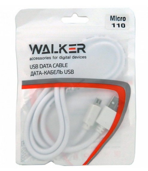 Кабель USB MicroUSB WALKER 110 1А 1м білий | Зображення 1