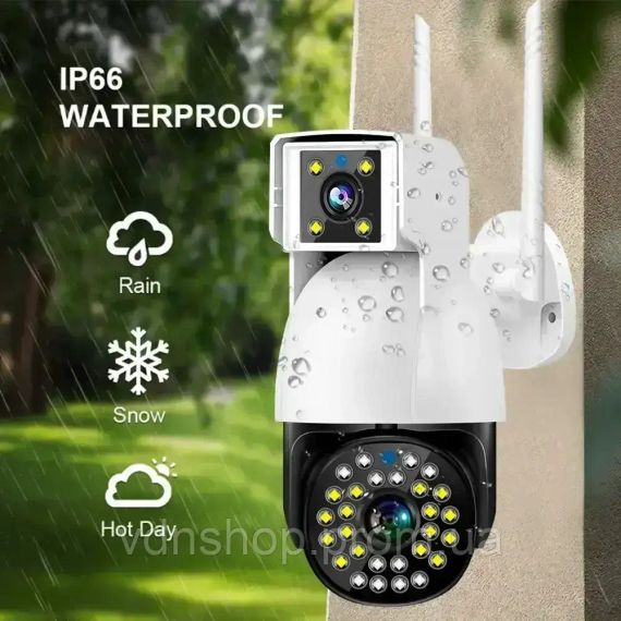 Беспроводная Камера DUAL CAMERA P12 WIFI IP 360/90 V380PRO 3+3.0mp Поворотная Уличная с Датчиком Движения | Зображення 2