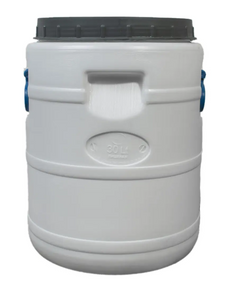 Пластиковая  бочка  30 л пищевая белая бидон  широкая горловина для солений,меда, молока