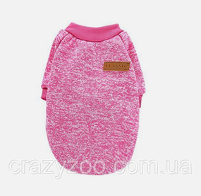 Кофта для собак и котов EcoToys Bright Pink L рябая ярко-розовая A: 36 см B: 44 см C: 29 см 7101