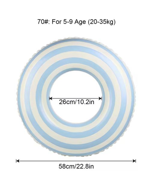 Надувне коло дитяче Блакитно Біла  полоса 70 розмір | Зображення 1
