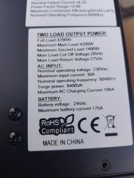Гибридный инвертор EUSUN 4.2Kw 24V 120A MPPT | Зображення 7