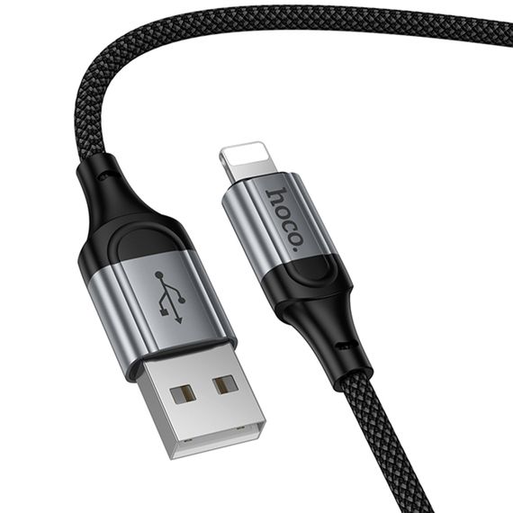 Дата кабель Hoco X121 Nuevo USB to Lightning 2.4A (1.5m) Black | Зображення 6