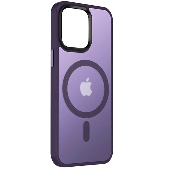 TPU+PC чохол Metal Buttons with MagSafe Colorful для Apple iPhone 14 (6.1") TPU+PC, Темно-фіолетовий