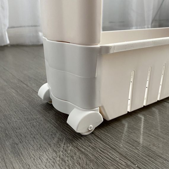Этажерка с полками для кухни и ванной на колесах Bonro Бонро B03 белая (42400270) | Зображення 8