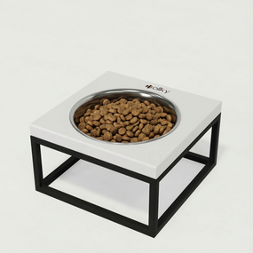 Миска на подставке для кошек и средних собак Hollky Base Solo M (1 × 0,8 л) Solo M-212110-BLWH