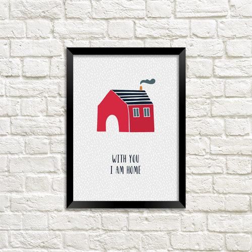 Постер у рамці With you I am home A4 (MT4_19NG045_BL)