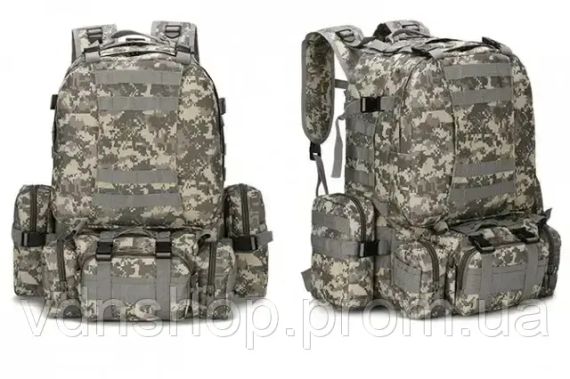 Пиксель Рюкзак тактический с итогами Eagle B08 55 литр / Военный, штурмовой / Армейский | Зображення 7
