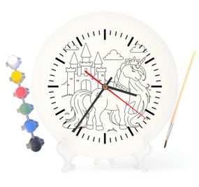 Детский набор для творчества часы раскраска Сказочный Единорог 30 см (Г0184)