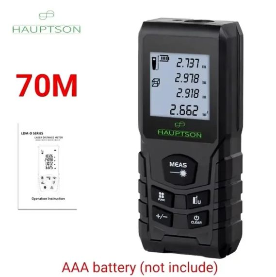 Цифровий лазерний далекомір рулетка HAUPTSON 70 метрів | Зображення 1