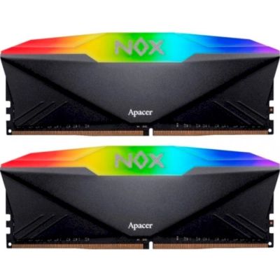 Модуль памяти для компьютера DDR4 16GB (2x8GB) 3200 MHz NOX RGB Black Apacer (AH4U16G32C28YNBAA-2)