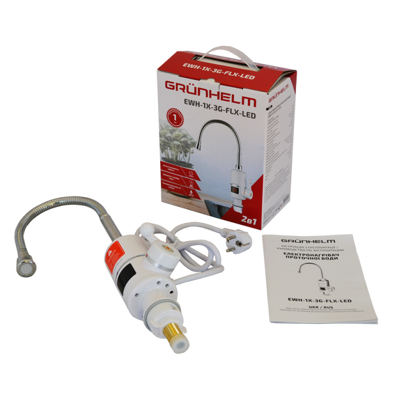 Електронагрівач проточної води Grunhelm EWH-1X-3G-FLX-LED | Зображення 4