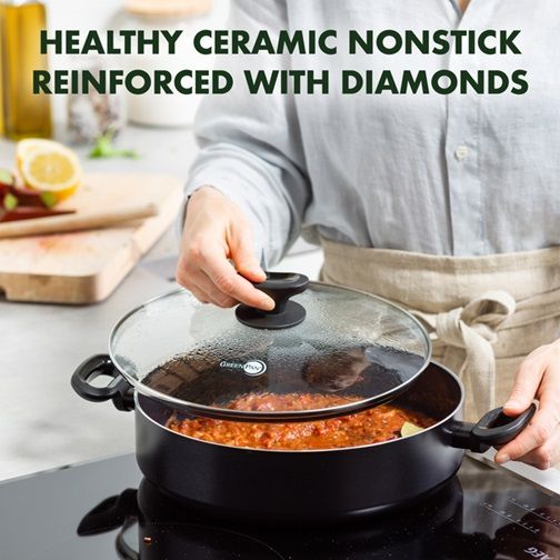 Сотейник із кришкою GreenPan Torino CC001694-001 28 см 4.2 л чорний | Зображення 3