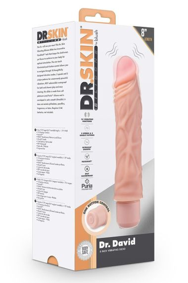 Вібратор реалістичний Blush DR. SKIN Dr.David 21,5 см тілесний Sex Aura | Зображення 5