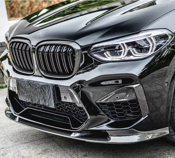 Накладка на передній бампер Lip V2 (для F98 2018-2021, Карбон) для BMW X4 G02 2018- рр | Зображення 5