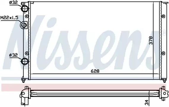 Радіатор охолодження двигуна VW POLO, SEAT AROSA, NISSENS (652451)