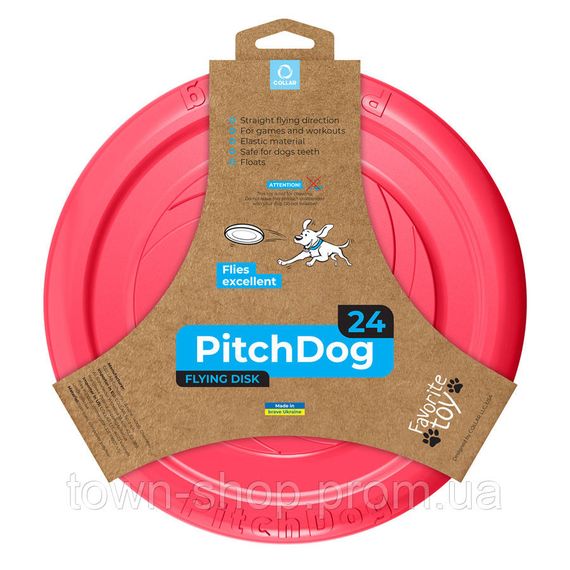 Игровая тарелка для апортировки PitchDog, диаметр 24 см розовый