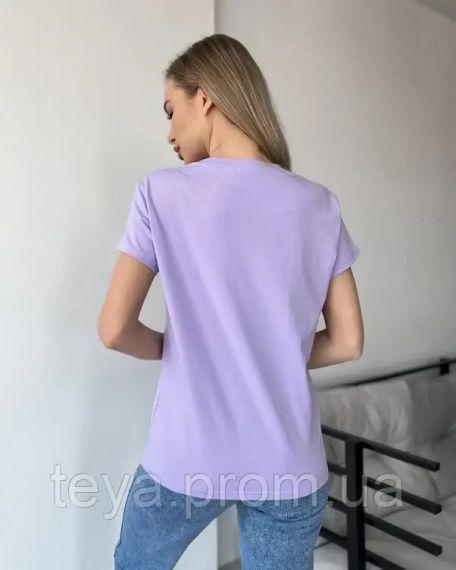 Футболка для жінок колір бузковий розмір M FI_007405 | Зображення 2