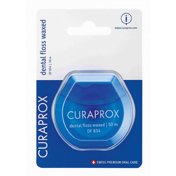 Нитка Curaprox DF 834 міжзубна вощена з ароматом м`яти, 50 м | Зображення 1