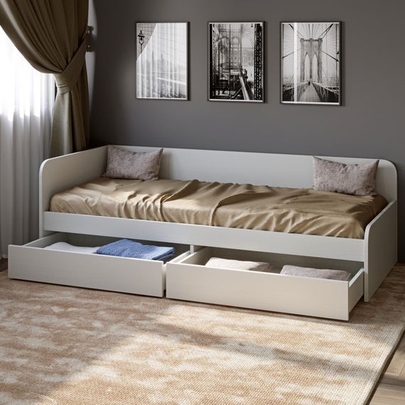 Односпальне ліжко з ящиками Еверест Соната-800 80х190 см німфея альба (EVR-2470) | Зображення 3