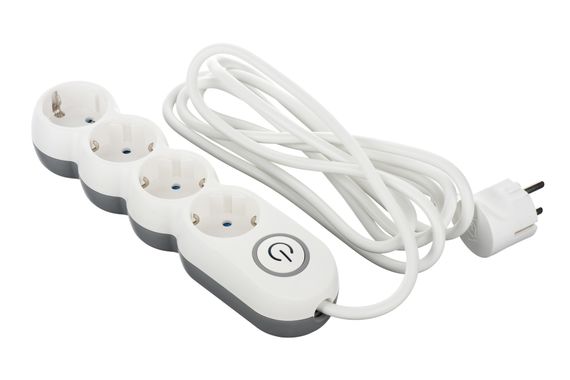 Сетевой фильтр 2Е Plus 4XSchuko с выключателем 3G1.0*3M, white (2E-U04VESM3W)