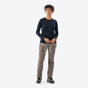 Футболка жіноча Merino Resist з довгими рукавами для гірського трекінгу синя - XL