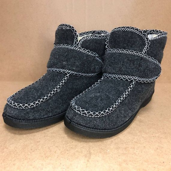 Черевики жіночі хутряні утеплені з застібкою 37р 24см, Бабусі жіночі домашні, Тапочки з хутром | Зображення 2