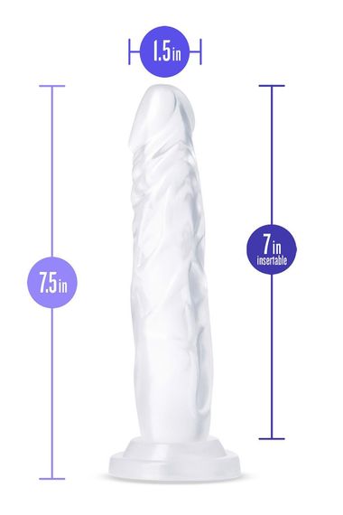 Фалоімітатор реалістичний на присосці Blush B Yours прозорий, 19 х 3.8 см | Зображення 2