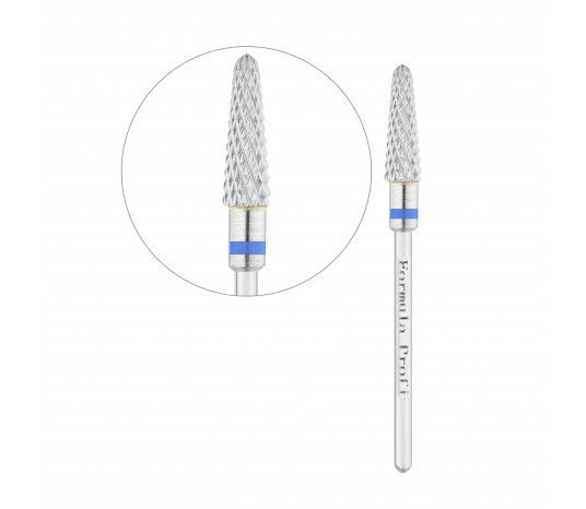 Фреза твердосплавная прямой конус синяя Formula Profi (диаметр 3,5мм / рабочая часть 12мм)