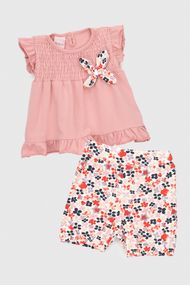 Костюм (туніка+шорти) для дівчинки Baby Show 249785 68 см Пудровий (2000990422941S) shop (2000990422941)