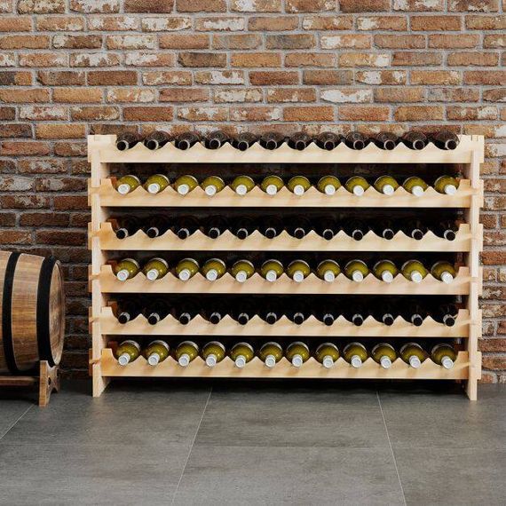 Стелаж винний Costway Modular Wine дерев'яний на 72 пляшки | Зображення 5
