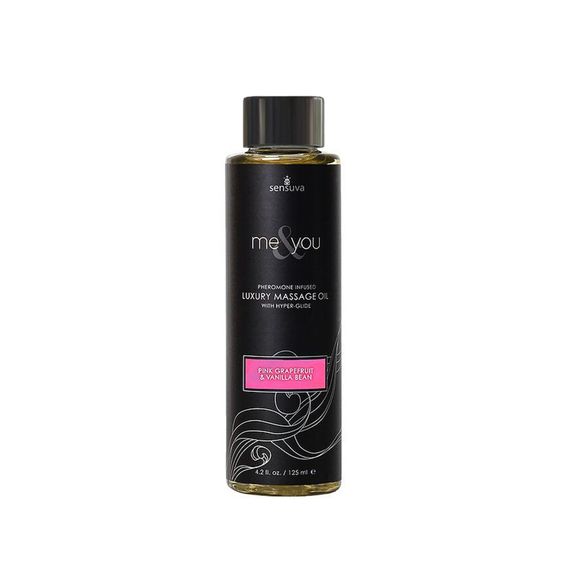 Масажна олія Sensuva — Me&You Pink Grapefruit & Vanilla Bean (125 мл) з феромонами