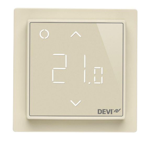 Терморегулятор DEVIreg Smart (+5+45С), Wi-Fi, 85х85мм, макс. 16A, слоновая кость (140F1142)