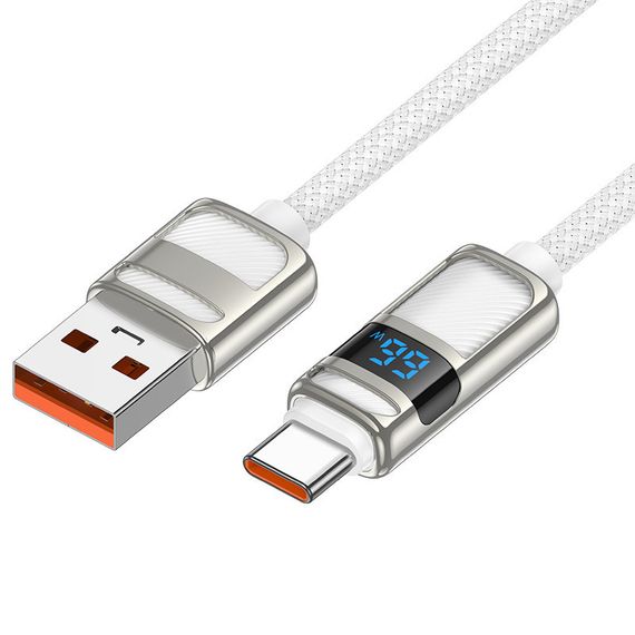 Дата кабель Hoco U137 Line with display USB to Type-C 5A/66W (1.2m) | Зображення 1