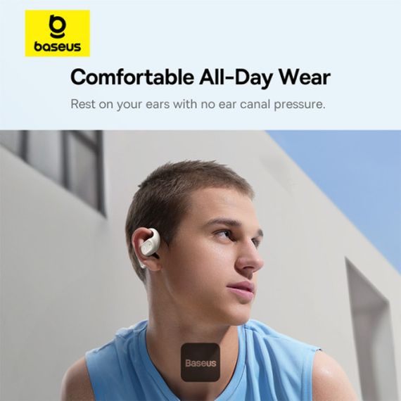 Навушники Baseus Eli 10i Fit Open-Ear TWS спортивні амбушюри для бігу, тренажерного залу та їзди на велосипеді – білі | Зображення 2