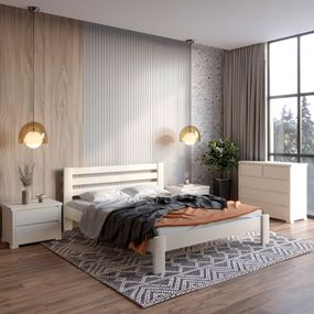 Полуторне дерев&#039;яне ліжко Mebigrand Колумбія Айворі (S0505Y30R) 120х190 см (MBG-3296)