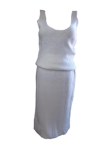 Костюм в'язаний трійка зі спідницею М&M білий (213862)