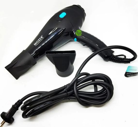 Фен для сушіння укладання волосся Mozer Edition MZ-3100 6000 Вт два концентратори Чорний