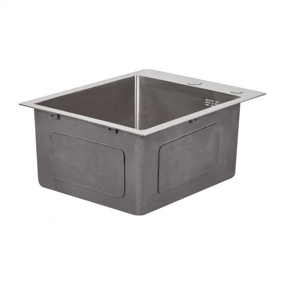 Мойка для кухни интегрированная Lidz Handmade H4050 (LDH4050BRU39258) Brushed Steel 3,0/1,0 мм | Зображення 3