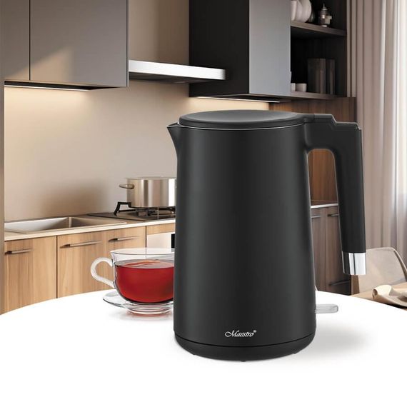 Електрочайник Maestro MR-026-BLACK, 1.7 л, 1800 Вт, з подвійними стінками | Зображення 1