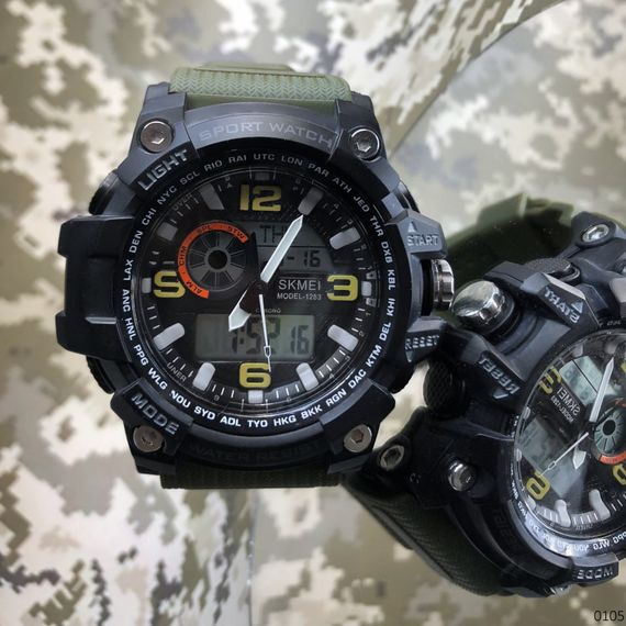 Чоловічий годинник Skmei 1283 Black-Military Wristband. | Зображення 3