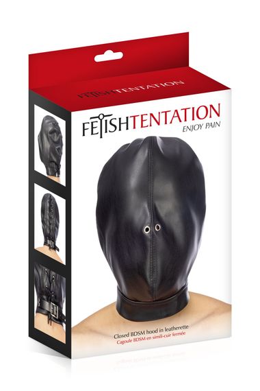 Капюшон для БДСМ Fetish Tentation Closed BDSM hood in leatherette | Зображення 2