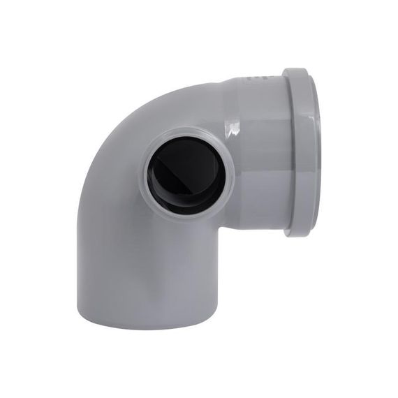 Колено канализационное с отводом TA Sewage 50х110х110, 90° (в лево) | Зображення 3