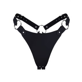 Трусики з натуральної шкіри Feral Feelings - String Bikini Black