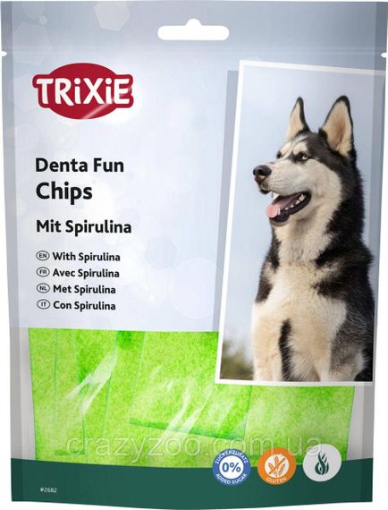 Ласощі для собак Trixie KauChips light м'ятні чіпси зі спіруліною 100 г TX-2682