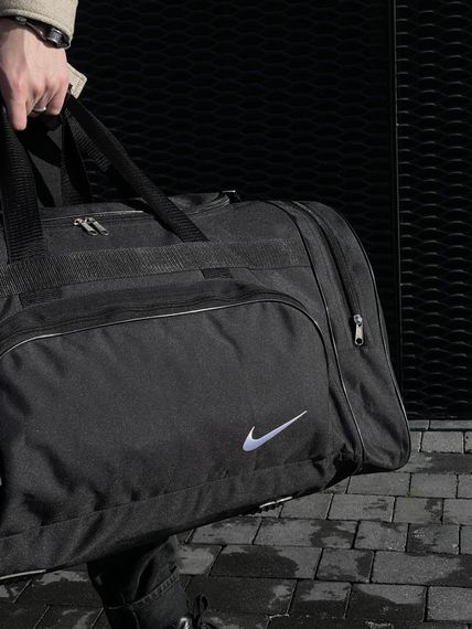 Дорожная сумка черная Nike белое лого | Зображення 8